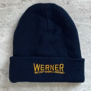 Werner Trucking Company Embroidered Knit Navy Beanie